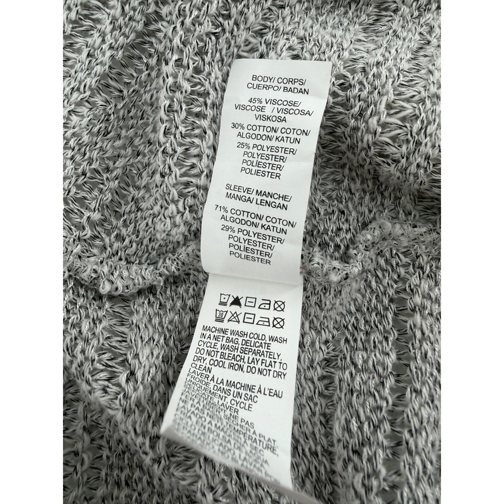 Lucky Lotus Lucky Brand Womens Small Grey Fringe Mixed Media Open Front Cardigan - Picture 6 of 8